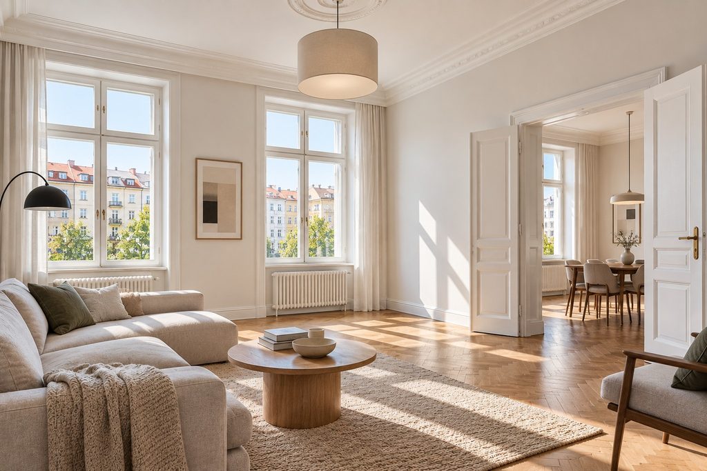 Freshly painted apartment interior in Prague